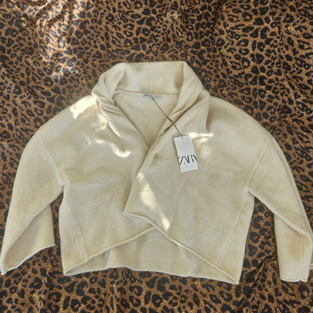 Zara Cream Women's Sweater Cardigan